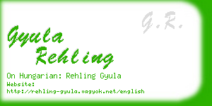 gyula rehling business card